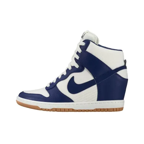 Nike Dunk Sky Hi Устойчивые к истиранию Высокие Кроссовки для скейтбординга Женские Белые Синие