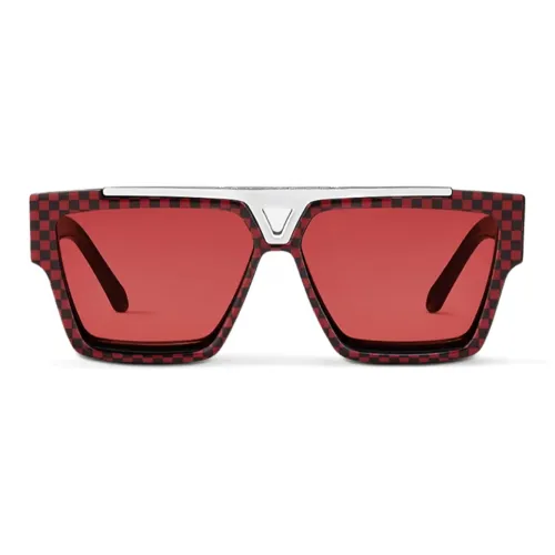LOUIS VUITTON Металл Ацетат Квадратные Солнцезащитные очки Мужские Красные