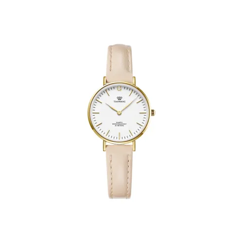 TIANWANG TWINKLE Кварцевый механизм натуральная кожа ремешок женские часы белый циферблат