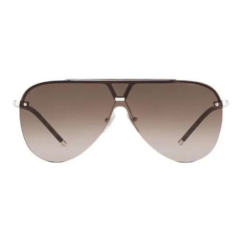 LOUIS VUITTON Ацетат Нерегулярной Формы Солнцезащитные Очки Мужские Серебряные