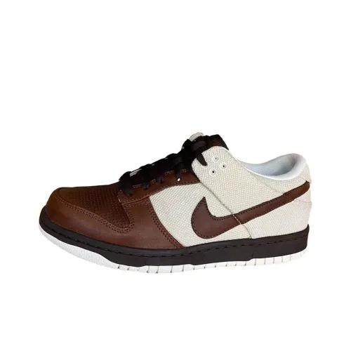 Nike Dunk Low Премиум Устойчивые к истиранию Низкие Кроссовки для скейтбординга Мужские Коричневый Белый