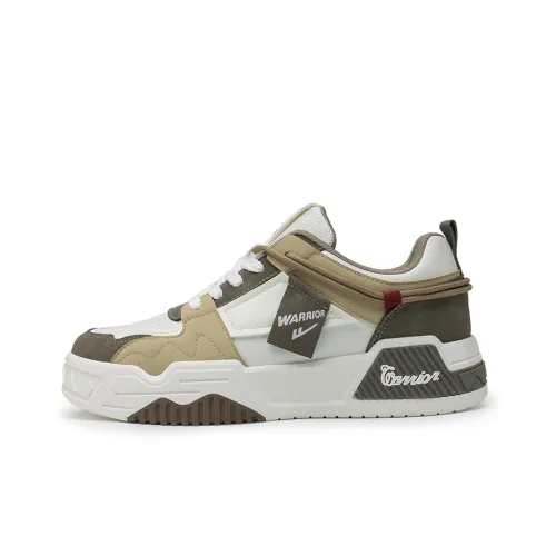 Warrior Амортизация Высота Увеличение Устойчивость к Износу Дышащие Низкие Кроссовки для Скейтбординга Мужские Белый Коричневый Хаки