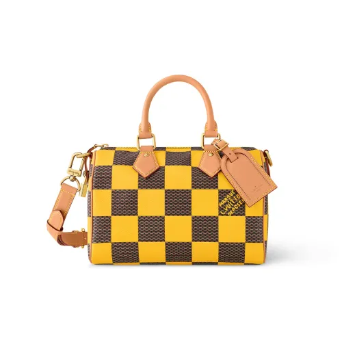 LOUIS VUITTON Speedy Кожа Подушка Сумка Сумка через плечо Сумка Путешественная Сумка Стандартная Мужская Желтая