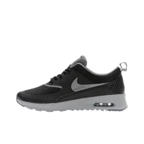 Nike Air Max THEA Аbrasion Resistant Дышащий Низкий Топ Беговые кроссовки Женские Черный Серый