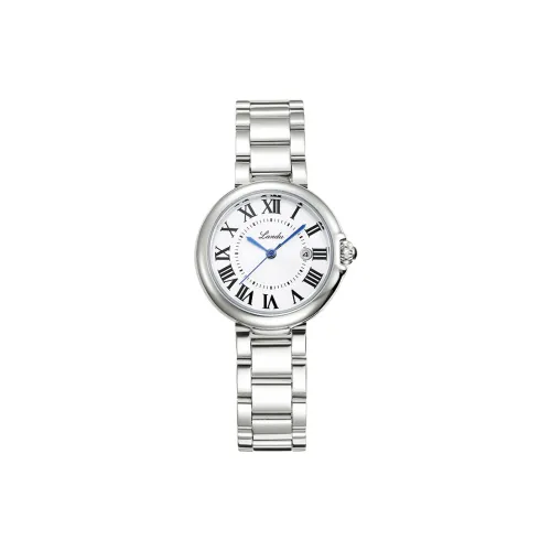 LANDU Минималистский стиль Fashion Роман Календарь Кварцевый механизм Ремешок из нержавеющей стали Часы Женские часы Белый циферблат