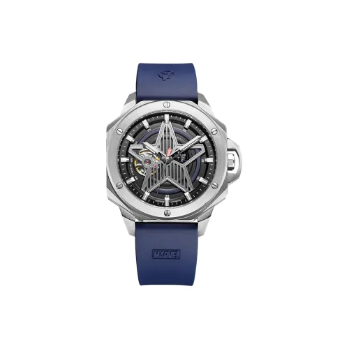 MARVEL Hero Collection Автоматический Механический Механизм Резиновый Ремешок Часы Мужские Черный Циферблат