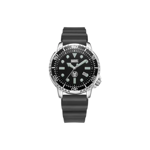 MARVEL Iron Man Series Кварцевый механизм Силиконовый ремешок Часы Мужские Черный циферблат M 9305B