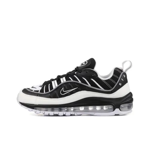 Nike Air Max 98 Low Топ Марафон Беговые кроссовки Женские Черный белый