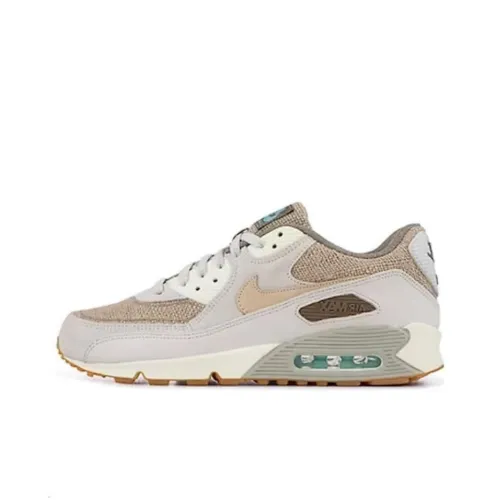 Nike Air Max 90 Амортизация Износостойкий Низкий Топ Повседневные Беговые Кроссовки Женские Экрю