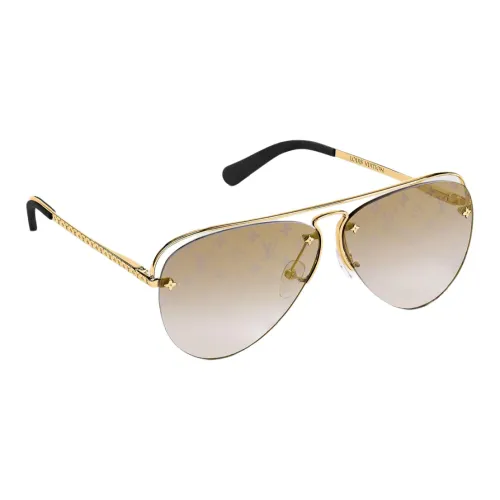 LOUIS VUITTON Резина Aviator Солнцезащитные очки Женские Золото