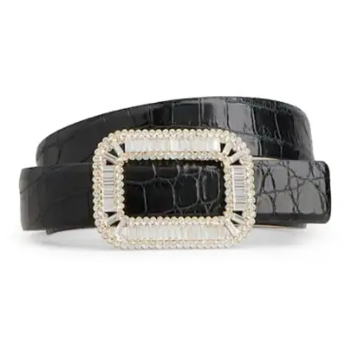 Roger Vivier Однотонный Логотип Кожаные ремни Женские Черный