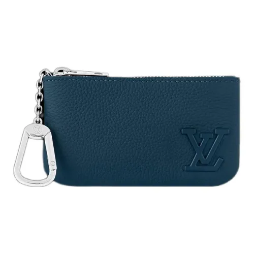 LOUIS VUITTON Кошелек из коровьей кожи маленький мужской синий