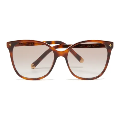 LOUIS VUITTON Ацетат Нерегулярная форма Солнцезащитные очки Унисекс Коричневый