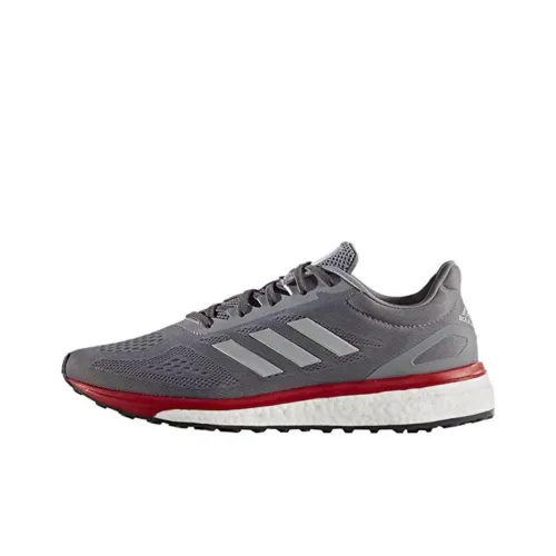 Adidas Амортизация Износостойкие Низкие Кроссовки для Бега Унисекс Серые