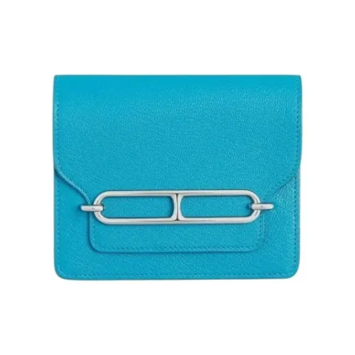 HERMES Roulis Mysore Шевро Бананка Монетница Кошелек Кошелек Женские Синий