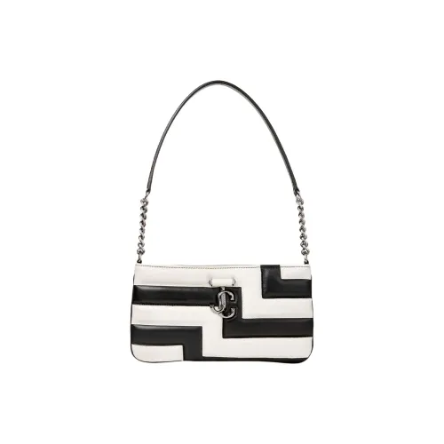 Jimmy Choo Avenue Напп Кожа Сумка через плечо Женская Черная Latte