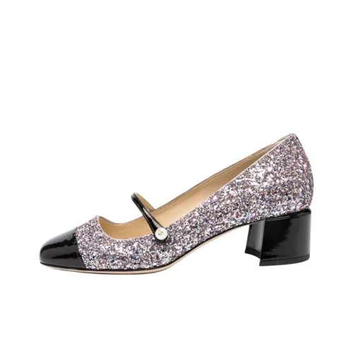 Jimmy Choo Elisa Грубый каблук Туфли Мэри Джейн Женские Розовый