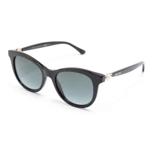 Jimmy Choo Ацетатные солнцезащитные очки "Кошачий глаз" женские черные