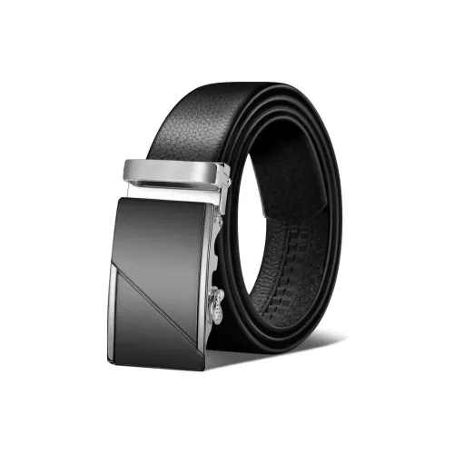 NIUMJ Деловой повседневный стиль Брюки из коровьей кожи с автоматической застежкой и кожаные ремни Мужские Ширина 3,5 см