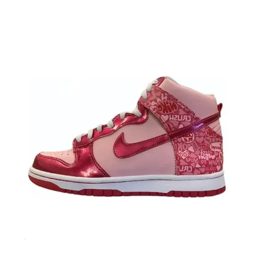 nike Dunk High Амортизация Износостойкий MID Топ Скейтборд Кроссовки GS Красный