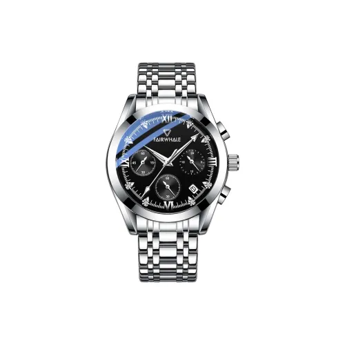 FAIRWHALE Driver Collection Кварцевый механизм ремешок из нержавеющей стали мужские часы черный циферблат