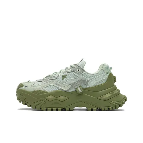 FILA FUSION Bianco Низкие кеды Туманно-серый Зеленый Женские