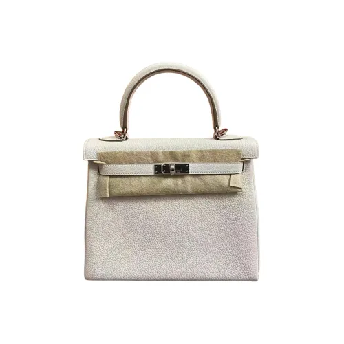 HERMES Kelly Коровья кожа Togo Сумка Kelly Сумка Женская M4 Gris Pale Кремово-серый