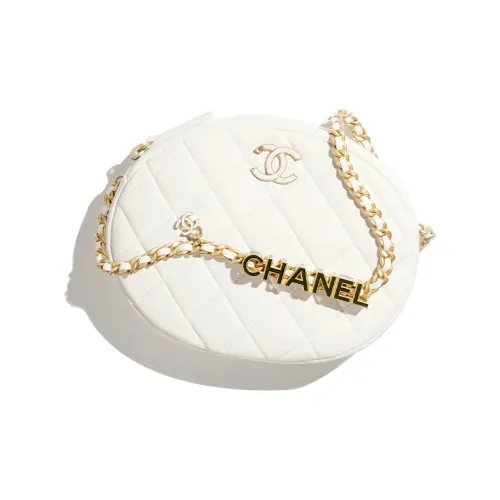 CHANEL Овечья кожа Glossy Лак для ногтей Золото Металл Камера Сумка Одно плечо Через плечо Сумка Клатч Мини Женская Белый