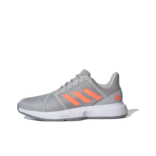 Adidas Courtjam Амортизация Износостойкие Низкие Кроссовки для Тениса Унисекс Серые