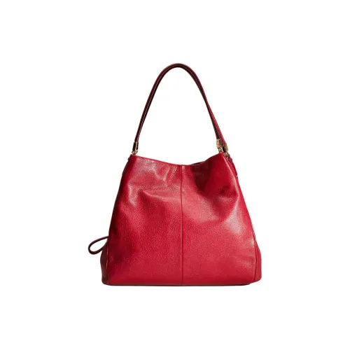 COACH Phoebe Кожа Хобо Сумка Сумка Сумка через плечо Большая Женская Золотая и Алая