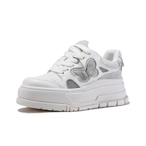 BELLALILY Антискользящая и износостойкая визуально увеличивающая рост низкая верхняя обувь для скейтбординга женская