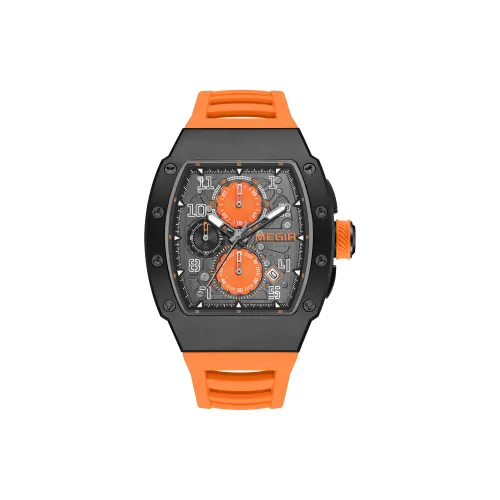 MEGIR Кварцевый механизм силиконовый ремешок мужские часы белый циферблат