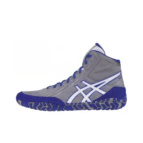 Asics Aggressor 3 Устойчивые к истиранию Высокие Кроссовки для тренировок Мужские Серый Синий
