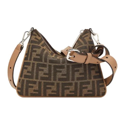 FENDI FF Полиэстер Сумка через плечо Чехол для телефона Мини Мужской Коричневый