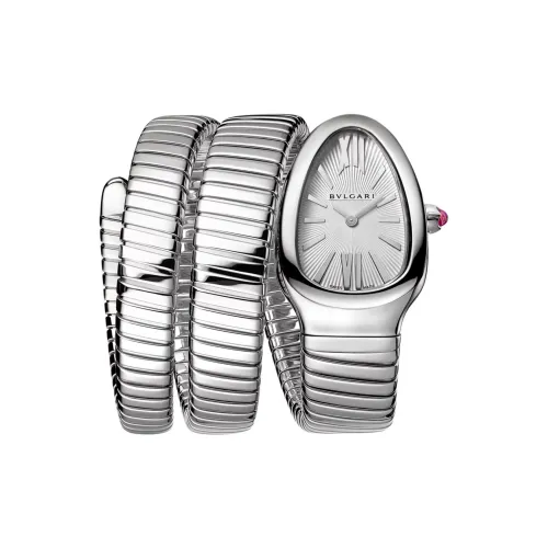 BVLGARI Serpenti Series Женские часы Кварцевый механизм Ремешок из нержавеющей стали 35 мм Белый циферблат