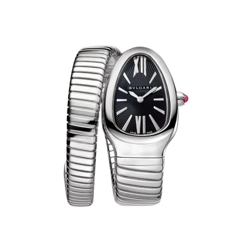 BVLGARI Serpenti Series Женские часы Кварцевый механизм Ремешок из нержавеющей стали 35 мм Черный циферблат