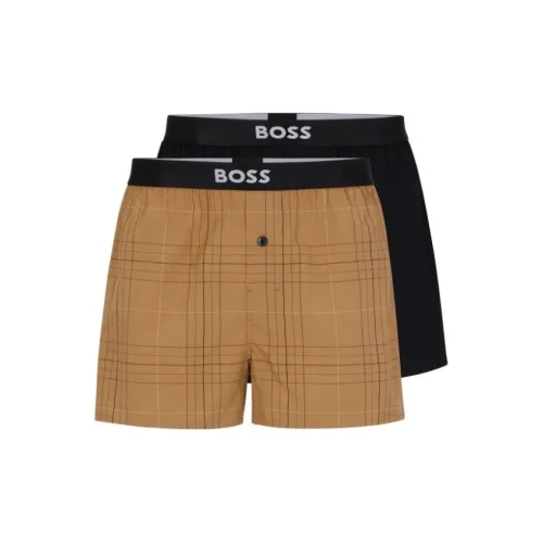 Hugo Boss Два пачка OF хлопка пижамные шорты с логотипом на поясе боксеры мужские 2 упаковки