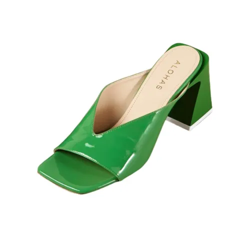 ALOHAS Слипоны Женские Зеленые