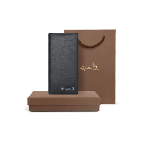 AUGTARLION Кошелек из натуральной коровьей кожи стандартный мужской черный