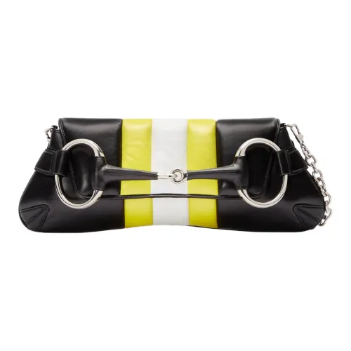 GUCCI HORSEBIT CHAIN Кожа Сумка через плечо Женская Черная