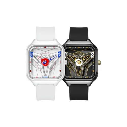 CASIMA Cyberpunk Collection Кварцевый механизм Силиконовый ремешок Часы Унисекс Черный циферблат