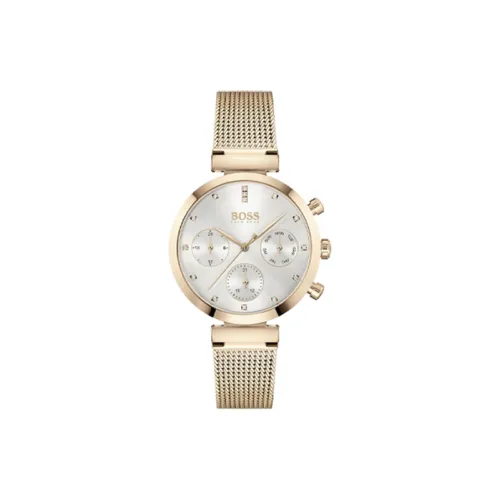 Hugo Boss Женские часы Кварцевый механизм Ремешок из нержавеющей стали 36 мм Белый циферблат