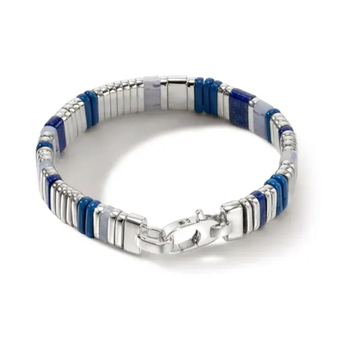 John Hardy Серебряный Агат Лазурит Эмаль Браслеты Мужской Серебряный