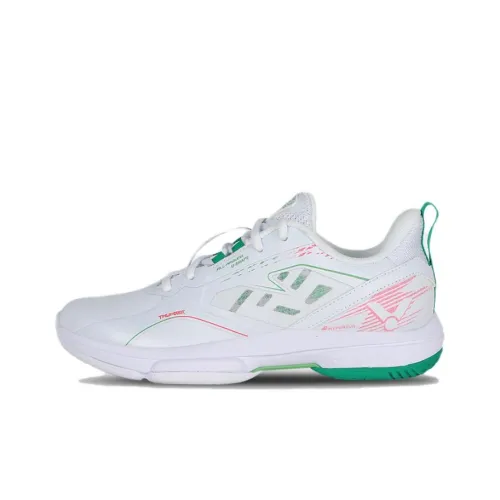 Victor Slip-resistant Abrasion-resistant Low-top Badminton Shoes Unisex White Green Виктор Антислип Резистентный Низкий Топ Бадминтон Обувь Унисекс Белый Зеленый