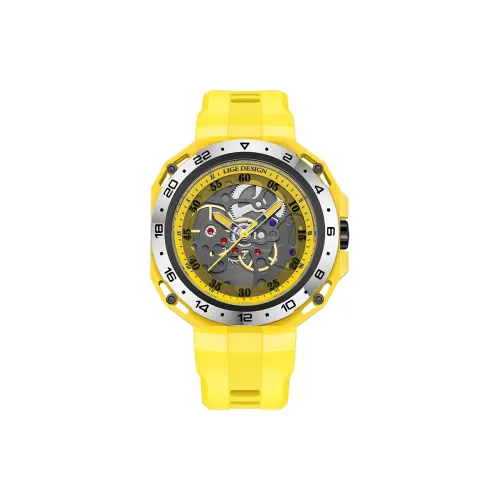 LIGE Кварцевый механизм силиконовый ремешок мужские часы черный циферблат модель LG89123