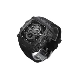 Черный корпус, черная черная средняя рамка, черный фторкаучук, одиночный ремешок с пряжкой