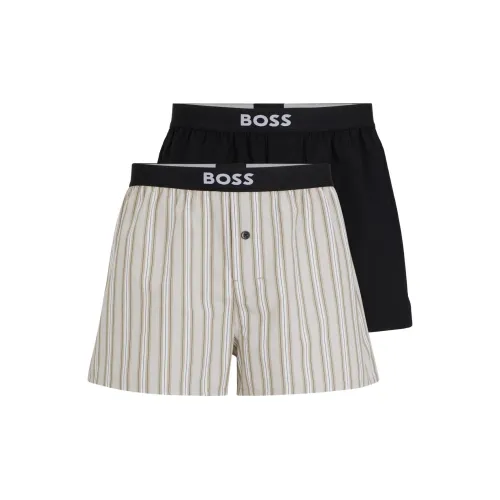 Hugo Boss Два пачка OF хлопка пижамные шорты с логотипом на поясе боксеры мужские 2 упаковки