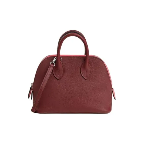 HERMES Bolide Evercolor Телячья кожа Сумка для боулинга Сумка Сумка через плечо Сумка через плечо Мини Женская Бургунди