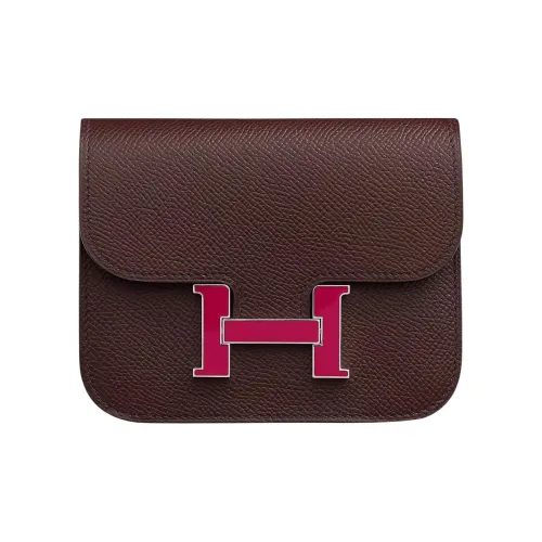 HERMES Constance Slim Epsom Телячья кожа Бананка Монета Кошелек Кошелек Женские Коричневый