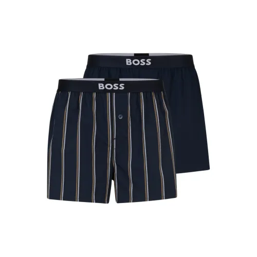 Hugo Boss Два пачка OF хлопка пижамные шорты с логотипом на поясе нижнее белье мужское 2 шт